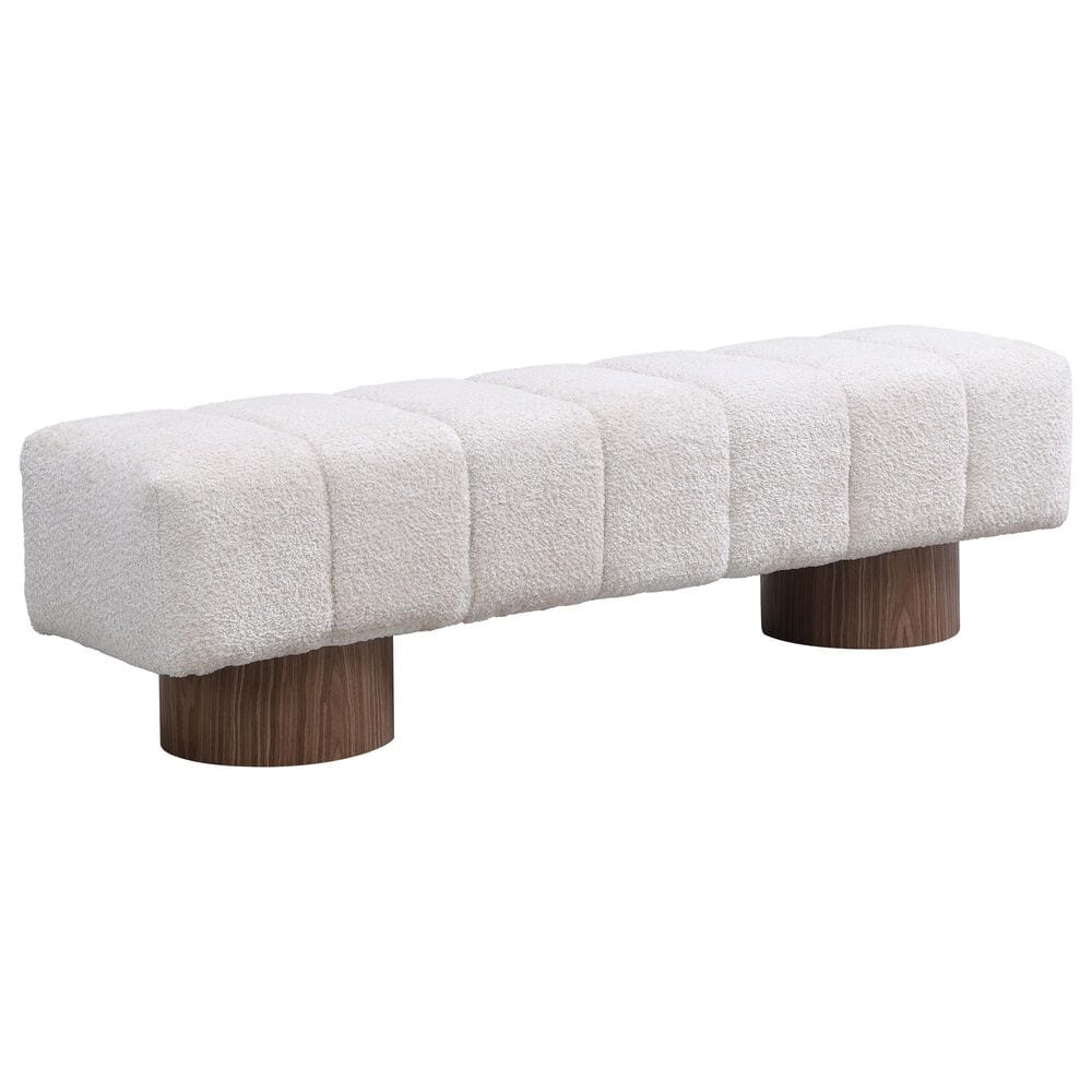 Hearth and Haven 64" Upholstered Dining Bench with Feet Pads in Beige, , large