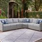 Ashley Naples Beach Patio Armless Chair with Cushion in Light Gray, , large