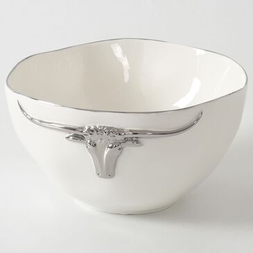 Pampa Bay Longhorns Large Bowl in White and Silver, , large
