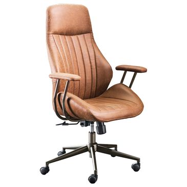 HOMLUX High Back Ergonomic Office Chair with Suede Leather in Brown, , large