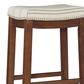 Linon Home Decor Claridge Bar Stool with Natural Cushion in Rich Brown, , large