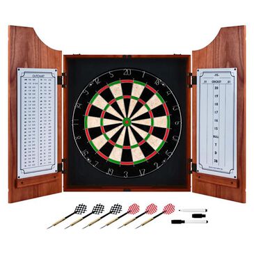 Timberlake Beveled Wood Dart Cabinet Set in Medium Wood, , large