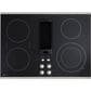 GE Profile 30" Downdraft Electric Cooktop in Black and Stainless Steel, , large
