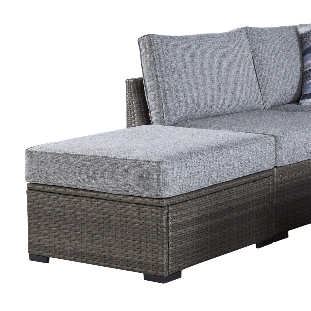 Ashley Petal Road 4-Piece Patio Sectional Set in Gray, , large