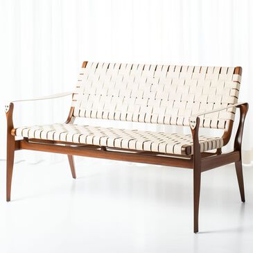 Safavieh Dilan Loveseat in White/Light Brown, , large