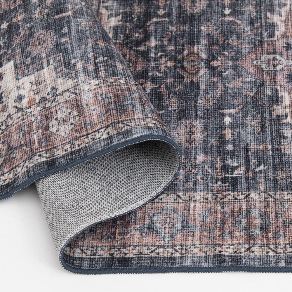 Central Oriental Rugease Velveteen Chantal Rust and Dark Grey 2&#39;3&quot; x 6&#39; Runner, , large