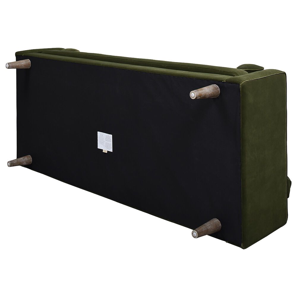 Jennifer Taylor Home Nicholas Stationary Sofa in Olive Green Velvet, , large