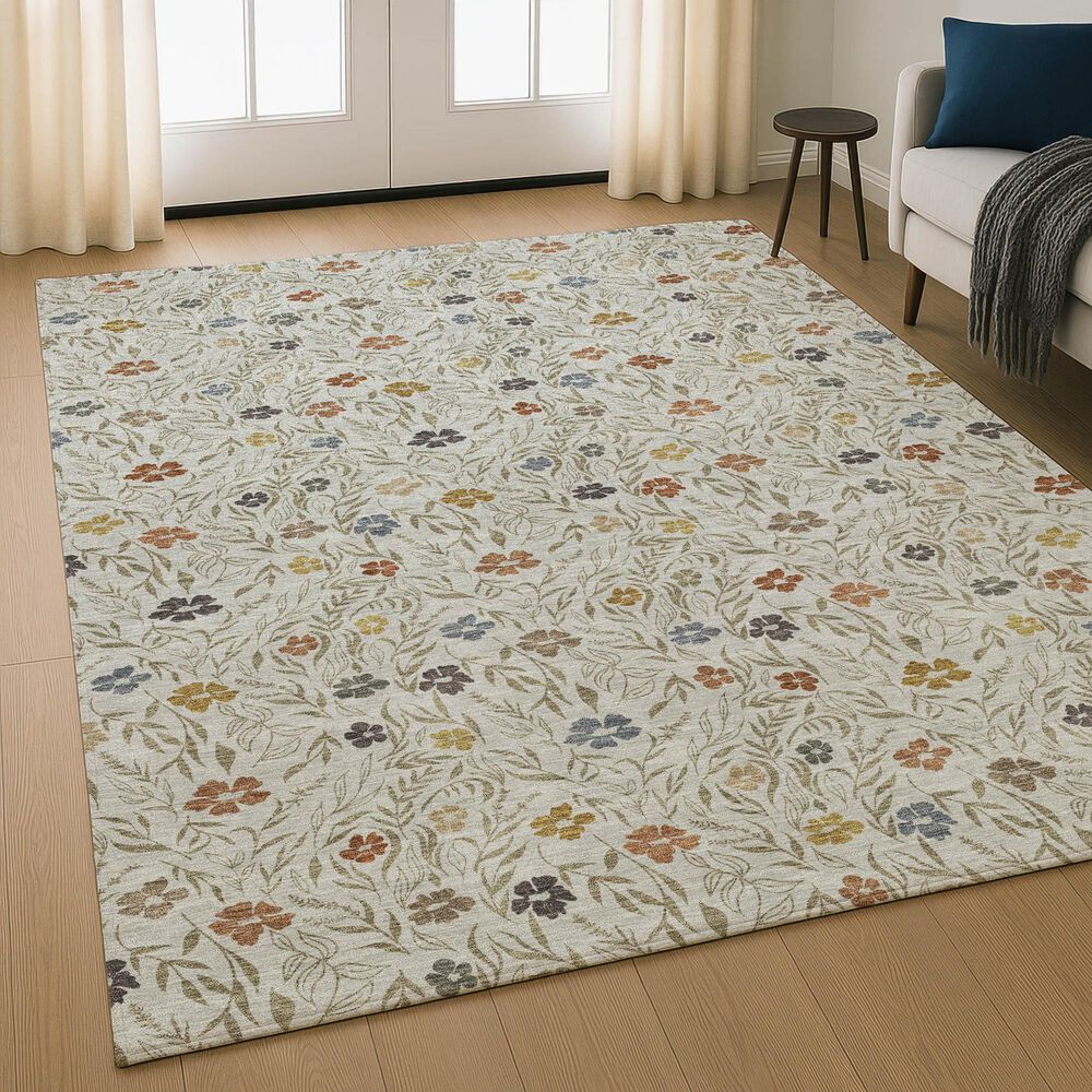 Dalyn Rug Company Soft Essentials Floral Pearl 5' x 7'6" Indoor/Outdoor Area Rug, , large