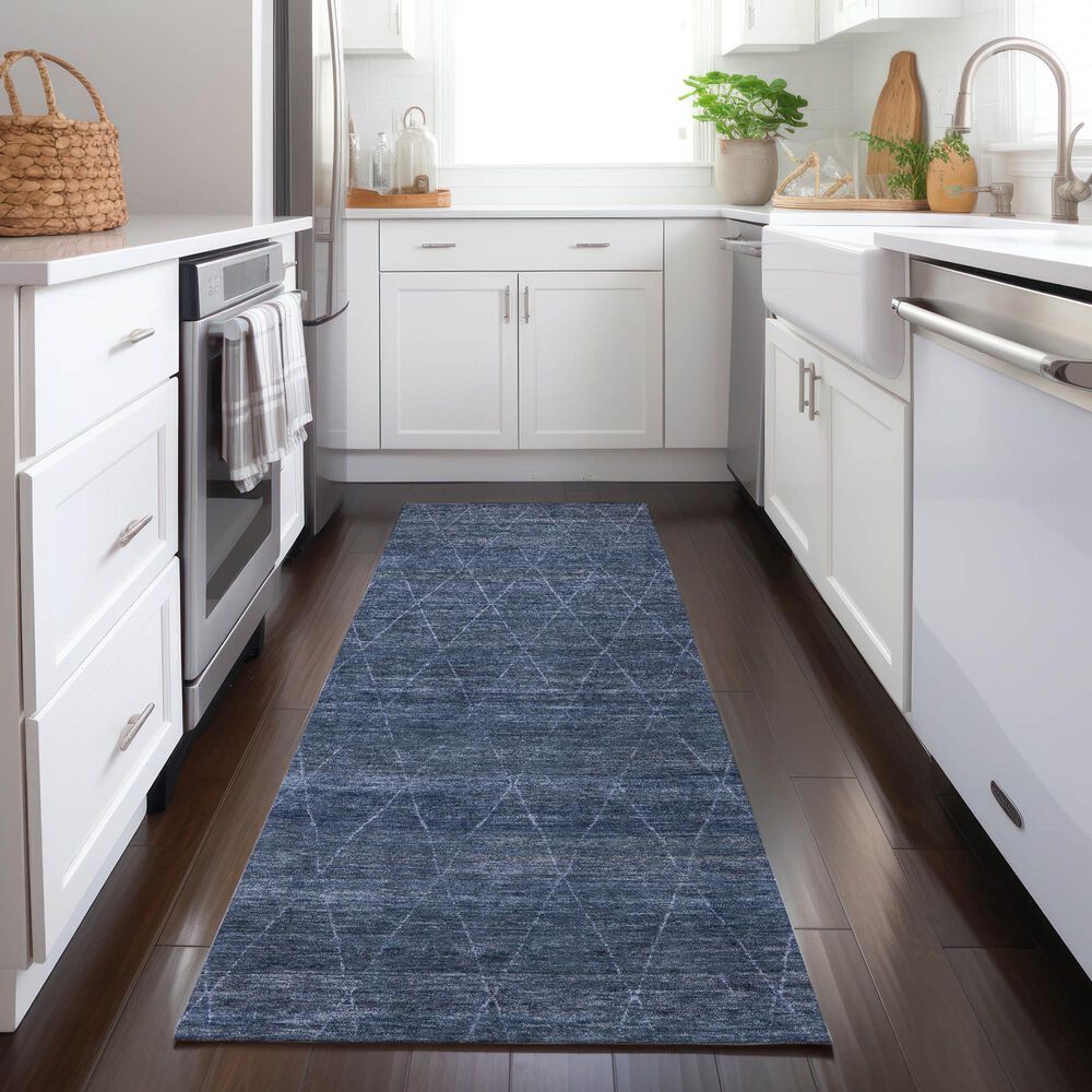 Dalyn Rug Company Burano BU3 2&#39;3&quot; x 7&#39;6&quot; Navy Indoor/Outdoor Runner, , large