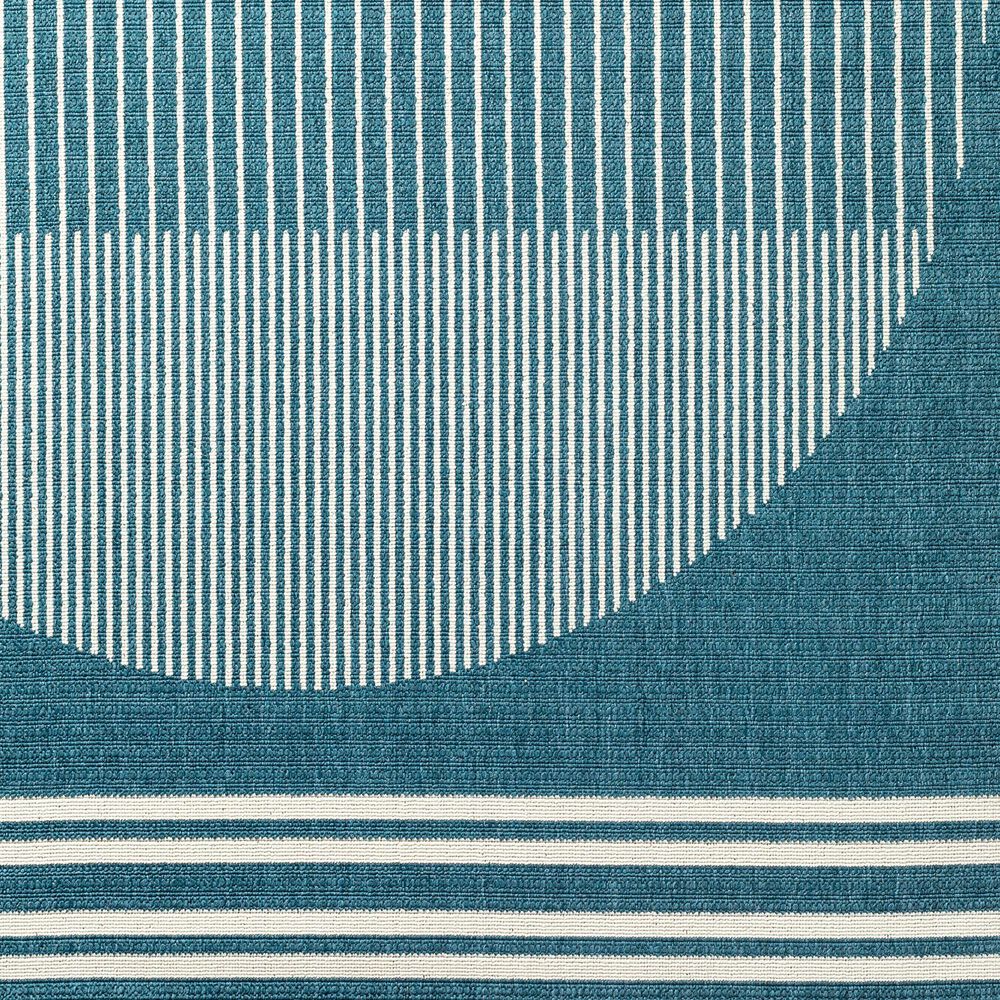 Surya Alfresco 2&#39;5&quot; x 11&#39;10&quot; Marine Blue, Light Silver, Slate Blue and Metallic Silver Indoor/Outdoor Runner, , large