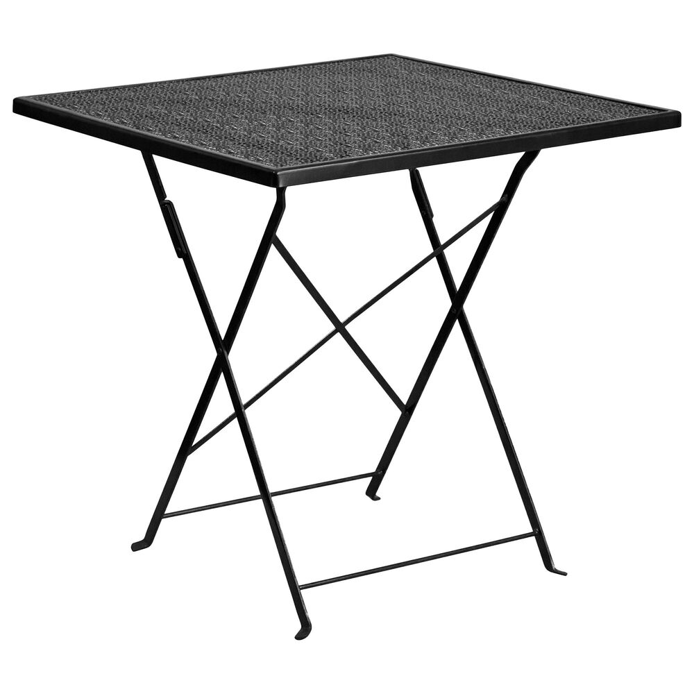 Flash Furniture 28" Square Folding Patio Table in Black, , large