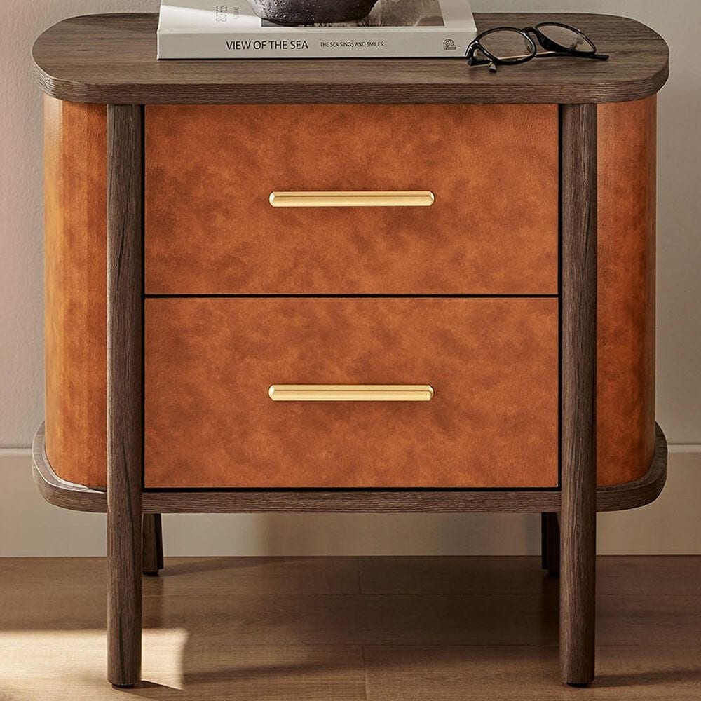 Modway Coralie 2 Drawer Nightstand in Walnut Tan, , large