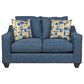 J Cooper USA Galaxy Stationary Loveseat in Azure, , large