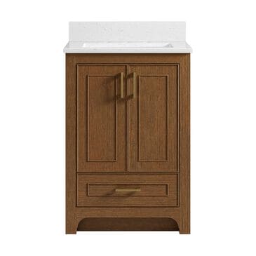 37B Lucerne 24" Single Bathroom Vanity Cabinet in Dark Maplewood with Marble Top and Backsplash, , large