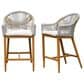 Hearth and Haven Outdoor Barstool with Rounded Backrest in Beige (Set of 2), , large