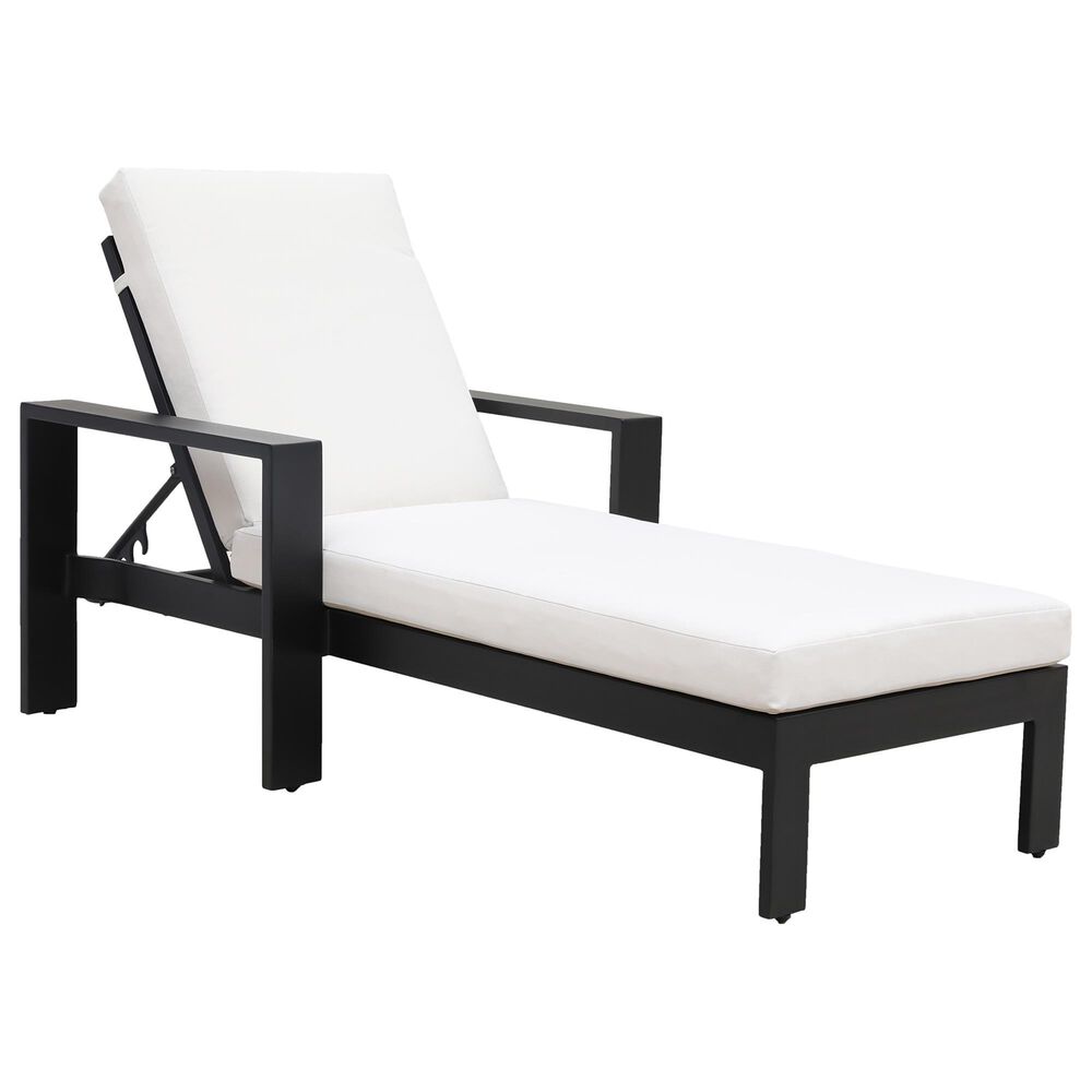 GatherCraft Milan Chaise Lounge with Cushion in Linen Ivory, , large