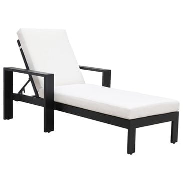 GatherCraft Milan Chaise Lounge with Cushion in Linen Ivory, , large