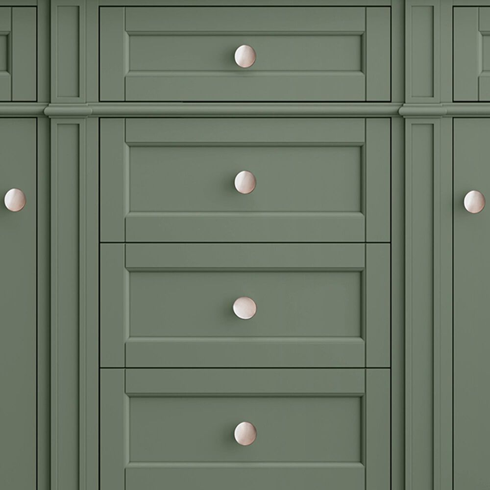 James Martin Vanities Brittany 60&quot; Double Bathroom Vanity in Smokey Celadon with 3 cm White Zeus Quartz Top and Rectangular Sinks, , large