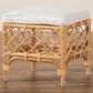 Baxton Studio Orchard Ottoman with Natural Brown Rattan in White, , large