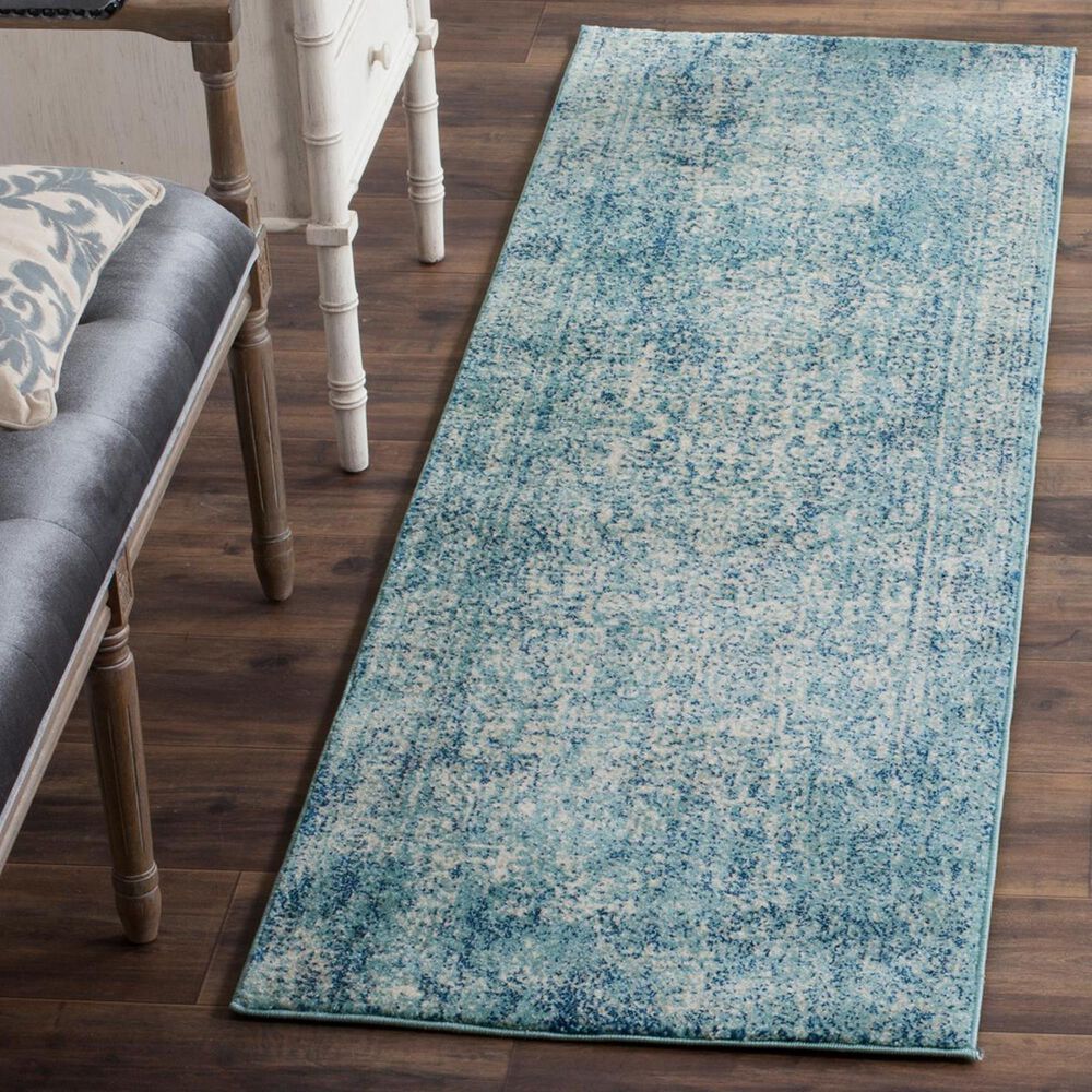 Safavieh Evoke EVK256C 2"2" x 15" Blue and Ivory Runner, , large