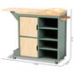 Baxton Studio Dorthy Kitchen Storage Cart in Dark Green and Natural, , large