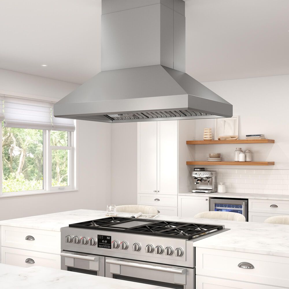 Zephyr Titan 48" Externally Vented Island Range Hood with TruHue in Stainless Steel, , large