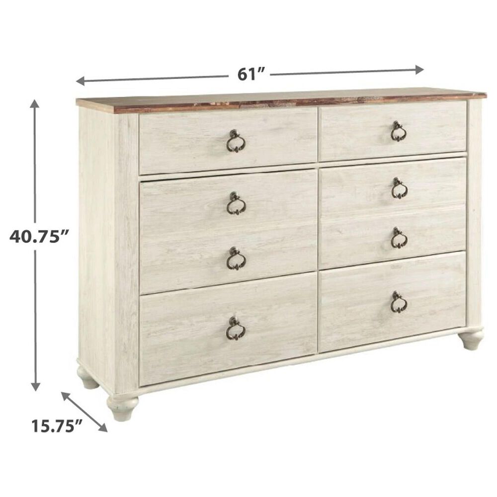 Signature Design by Ashley Willowton 3-Piece Queen Bedroom Set in Whitewash, , large