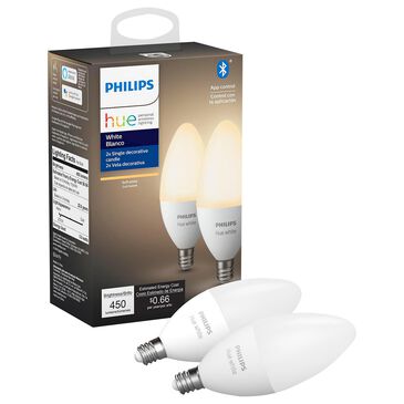 Philips Hue 2-Pack LED Smart Candle E12 White Bulb, , large