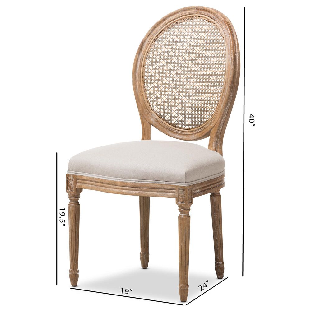 Baxton Studio Adelia Side Chair in Weathered Oak, , large