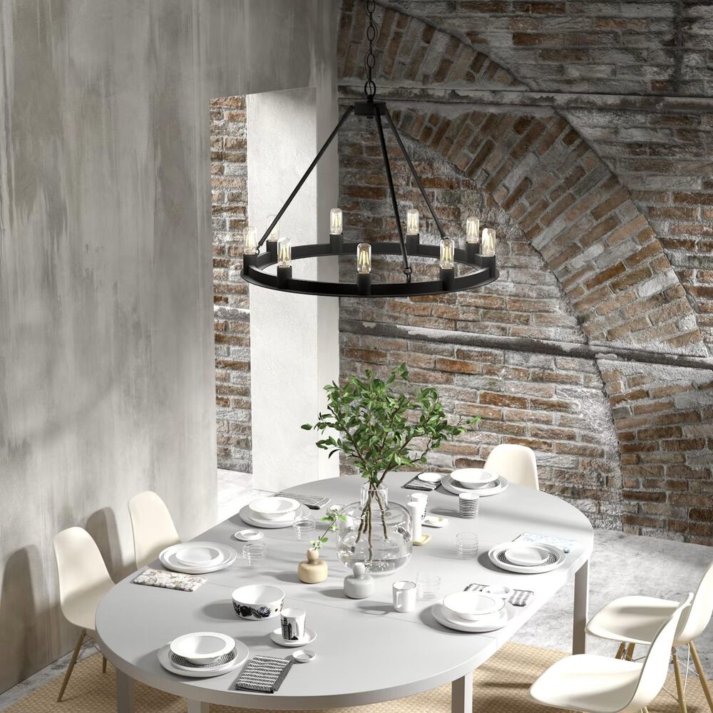 Hunter Saddlewood 9-Light Chandelier in Natural Iron, , large