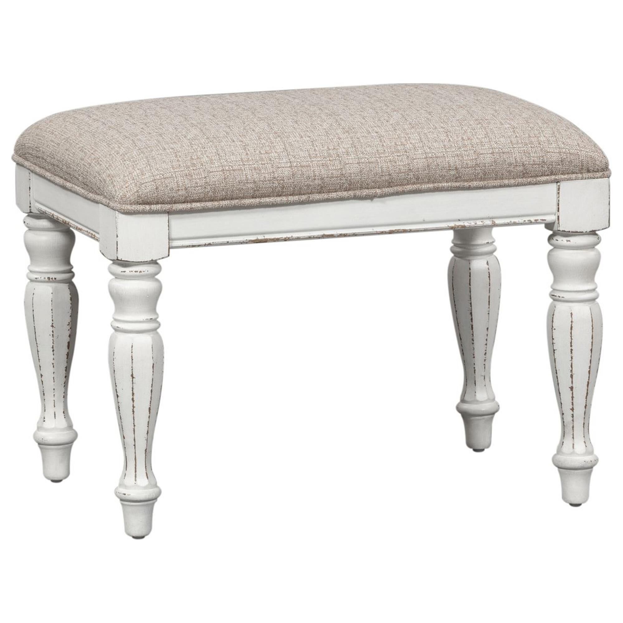 Magnolia manor antique 2025 white bed bench
