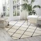 Nourison Brisbane BRI03 8"2" x 10" Ivory and Blue Area Rug, , large