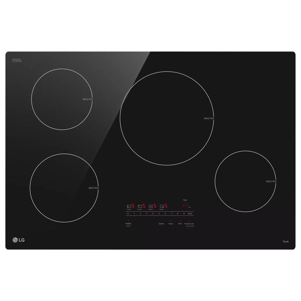 LG 30" Smart Induction Electric Cooktop with UltraHeat 4.3kW Element in Black, , large