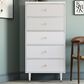 DHP Elizabeth 5-Drawer Chests in Dove Gray, , large