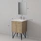 Lexora Home Lancy 24" Single Bathroom Vanity in Rustic Acacia with 2 cm White Quartz Top and Rectangular Sink, , large