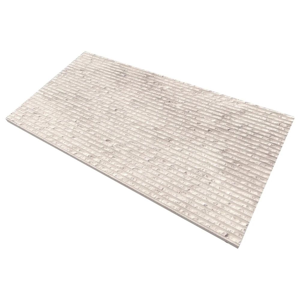 Soho Studio Carvina Carved Comb Wooden Beige 12" x 24" Stone Tile, , large