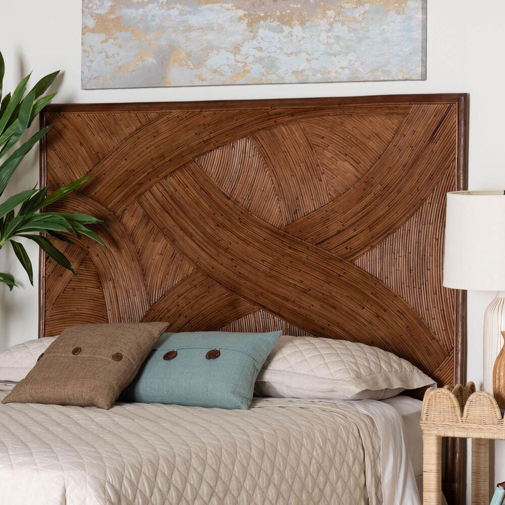 Baxton Studio Elettra Queen Headboard in Dark Brown, , large