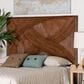 Baxton Studio Elettra Queen Headboard in Dark Brown, , large