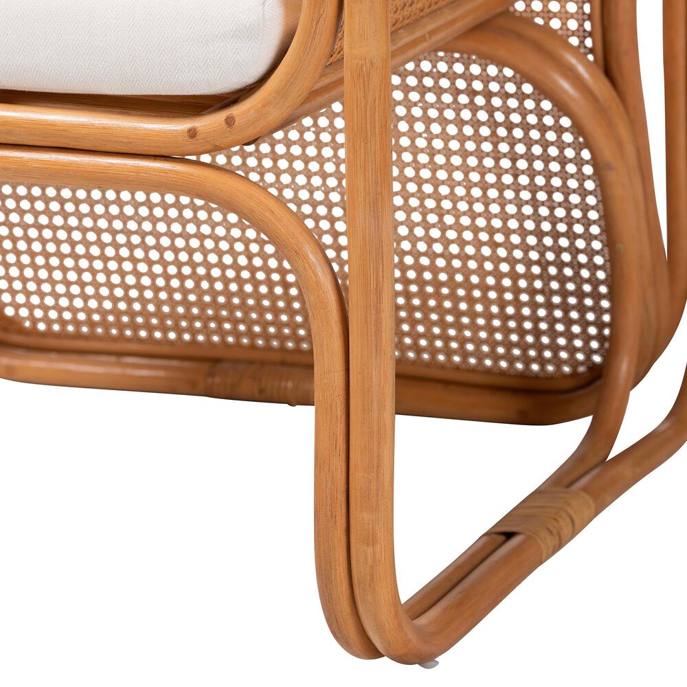 Baxton Studio Cambridge Rattan Arm Chair in Neutral, , large