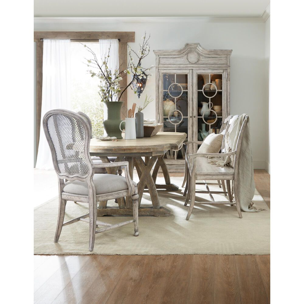 Hooker Furniture Boheme Gaston Metal Back Side Chair with Grey Cushion in Mercantile White &#40;Set of 2&#41;, , large