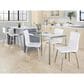 Lumisource Mason Swivel Side Chair with White Upholstered in Brushed Stainless Steel (Set of 2), , large