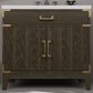 Lexora Home Laurel 36" Single Bathroom Vanity in Brown Oak with White Cultured Marble Top and Rectangular Sink, , large