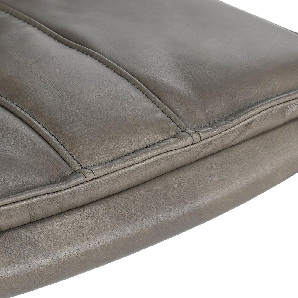 Classic Home Mayer Counter Stool with Pewter Gray Leather in Black, , large