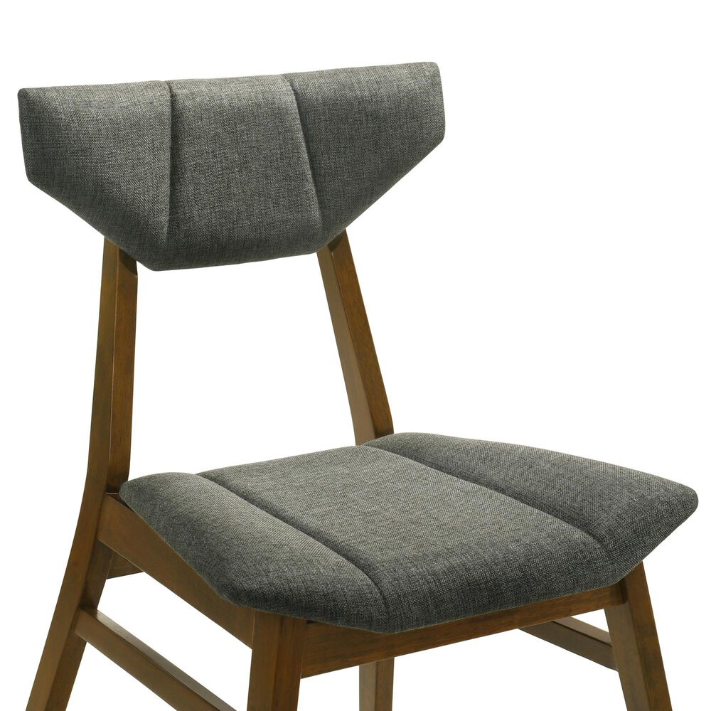 Armen Living Amaris Side Chair with Charcoal Upholstery in Warm Walnut (Set of 4), , large