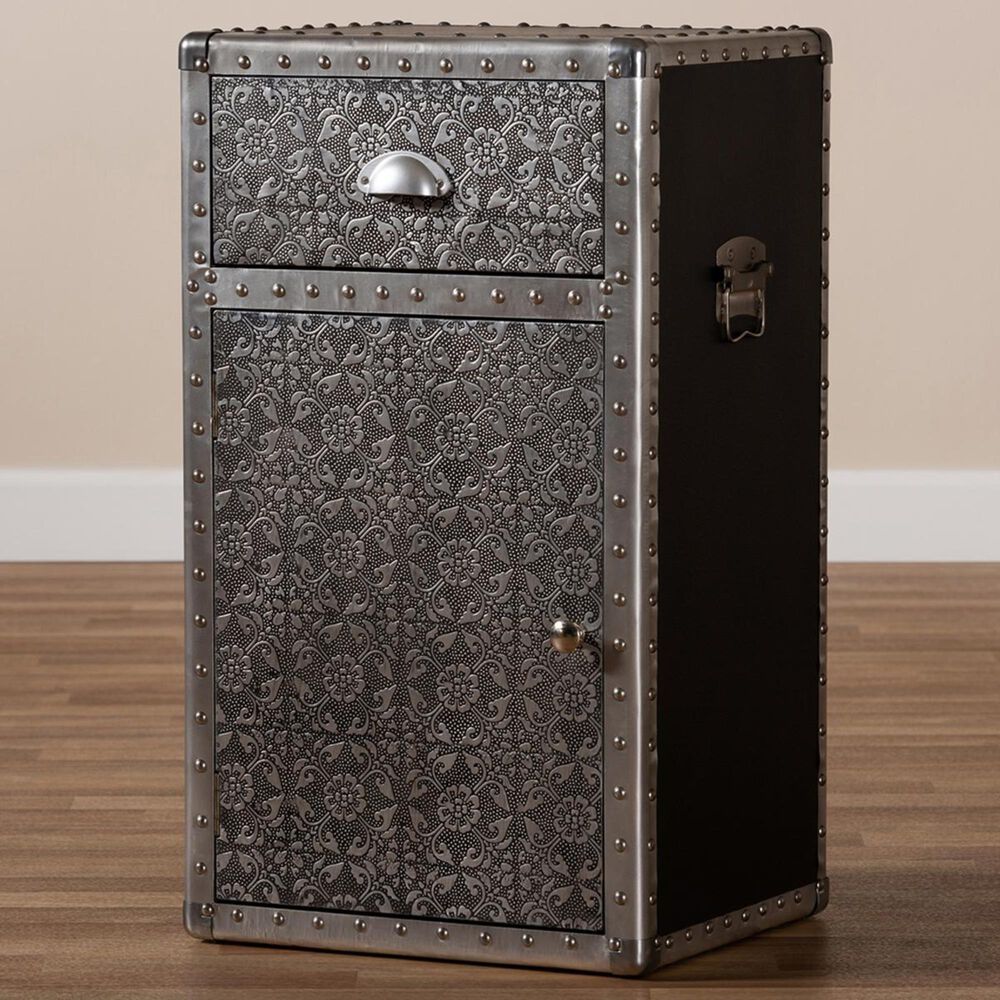 Baxton Studio Cosette Accent Cabinet in Silver, , large