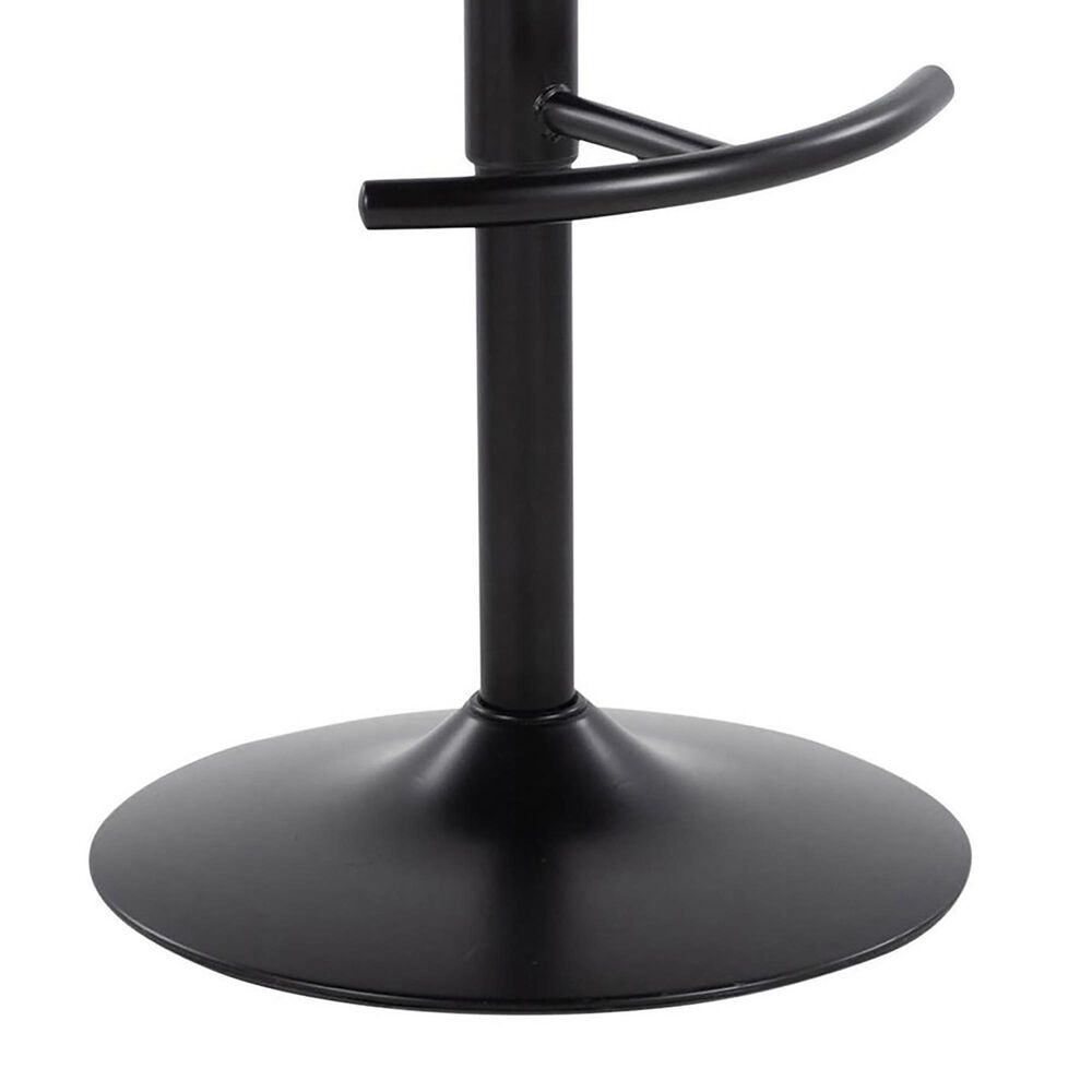 LumiSource Grotto Swivel Barstool with Black Faux Leather Upholstery in Black and Light Grey (Set of 2), , large