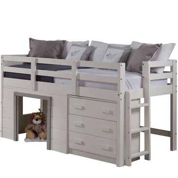Forest Grove Sweet Dreams Low Loft Bed in Beautiful White and Grey, , large