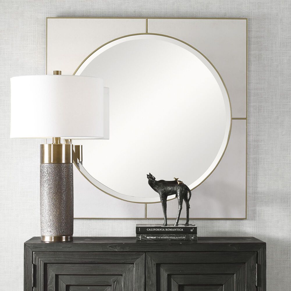 Uttermost Cyprus Mirror in White and Soft Gold, , large