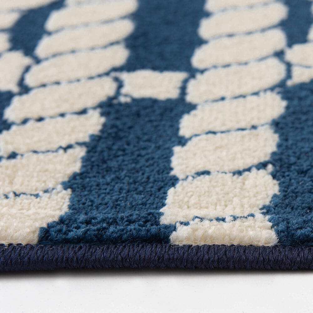 Central Oriental Terrace Tropic Nautical Life 5&#39; x 7&#39;3&quot; Sapphire and Snow Area Rug, , large