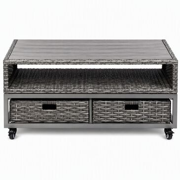 Summit Home Hampton Cove 42" Patio Rectangular Coffee Table in Gray, , large